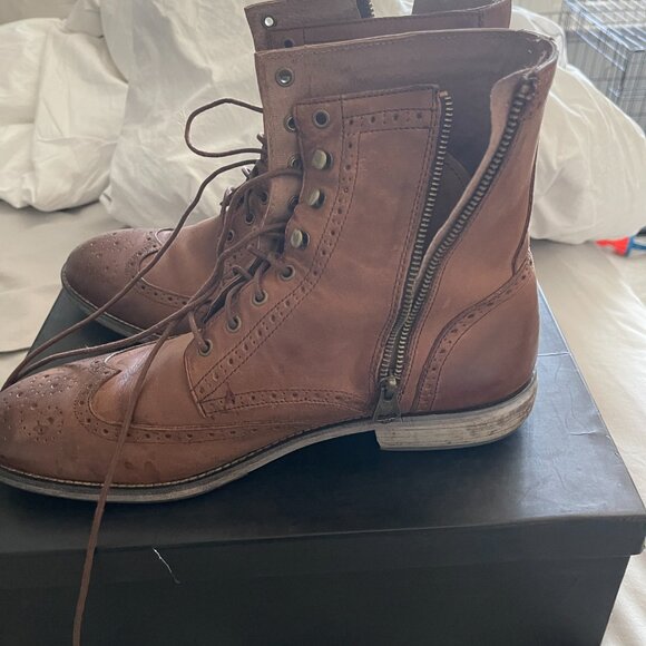 Andrew Marc Tan Leather Boots Size 11M - Picture 7 of 11